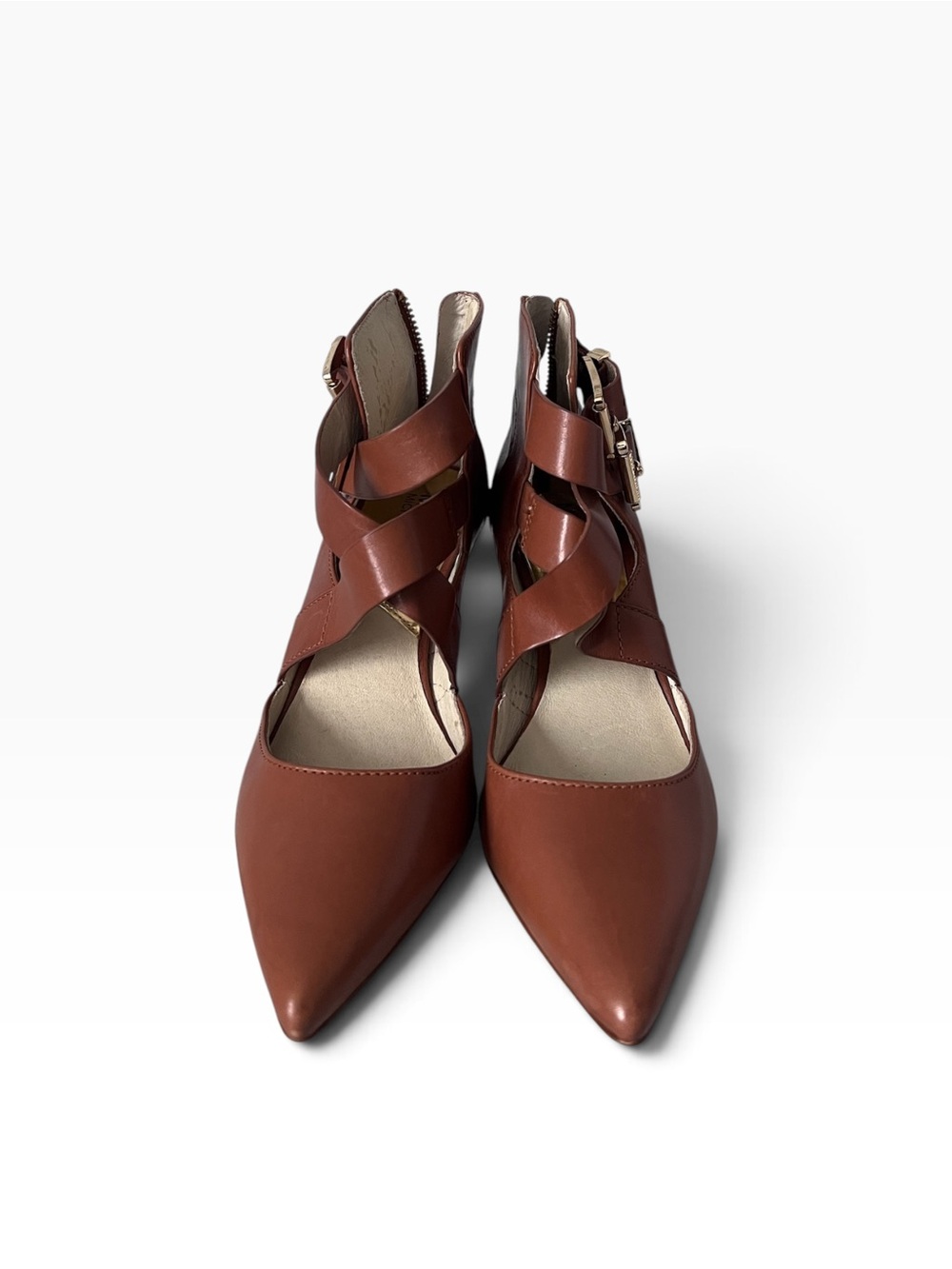 Michael Kors Rust Brown Pointed Toe Strappy Heels